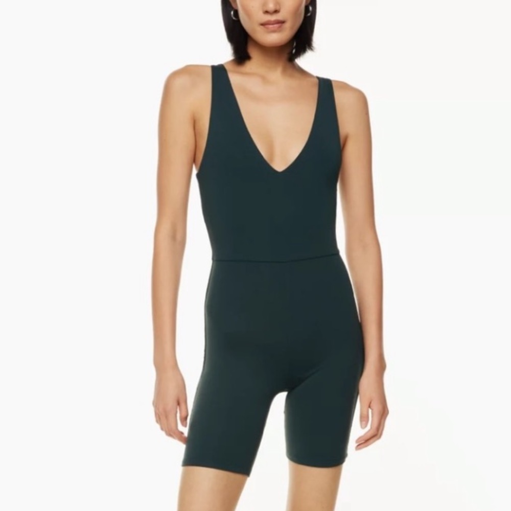Aritzia V-neck romper in black